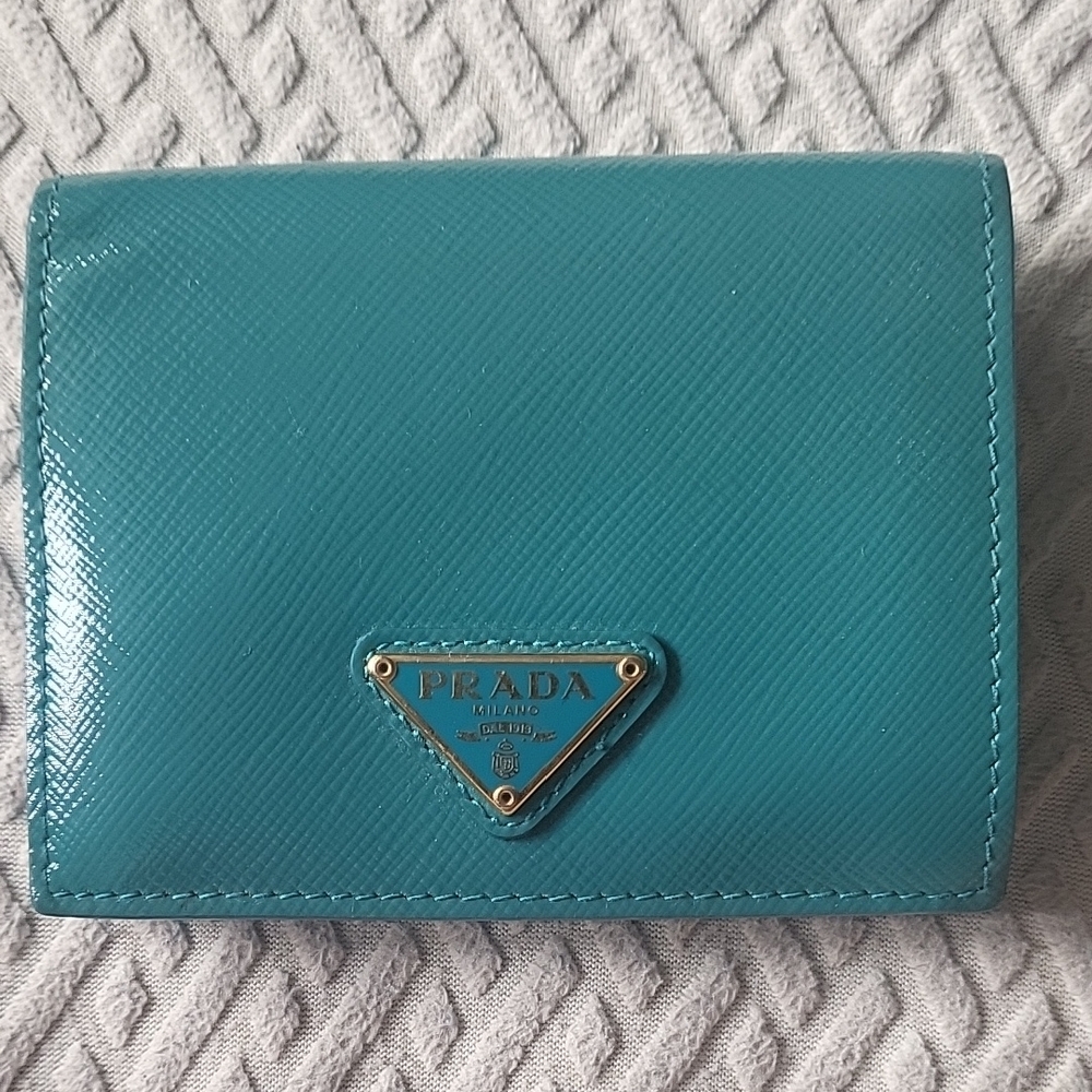 Prada Blue Saffiano Leather Wallet
